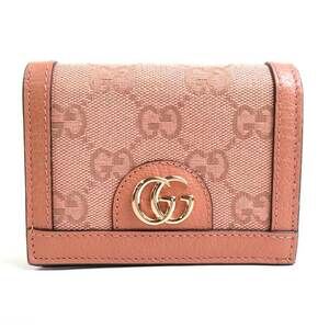 Gucci GG Canvas Leather Bi fold Wallet Pink